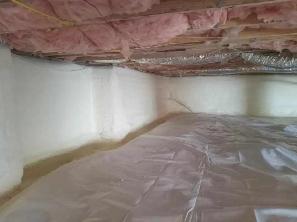 Crawl space encapsulation with closed-cell spray foam for Attic Insulation in Ross